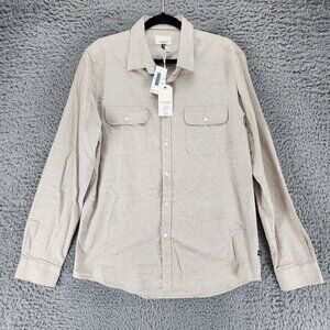Civil Society Shirt Mens Medium Tan Cotton Long Sleeve Button Up*NWT*
